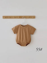 Load image into Gallery viewer, Summer Short Sleeve Triangle Romper for Babies Cotton Casual Unisex: 183# Gray Blue / 3-6M