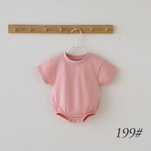 Load image into Gallery viewer, Summer Short Sleeve Triangle Romper for Babies Cotton Casual Unisex: 183# Gray Blue / 3-6M