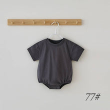 Load image into Gallery viewer, Summer Short Sleeve Triangle Romper for Babies Cotton Casual Unisex: 77# Dark Gray / 6-12M
