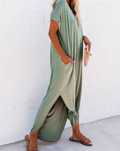 Load image into Gallery viewer, V-Neck Pocketed Maxi Shirt Dress: Grass Green / XL