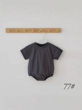 Load image into Gallery viewer, Summer Short Sleeve Triangle Romper for Babies Cotton Casual Unisex: 77# Dark Gray / 6-12M
