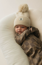 Load image into Gallery viewer, Bamboo Zip Pajamas | Faded Brown Checkerboard: 12-18 Months
