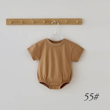 Load image into Gallery viewer, Summer Short Sleeve Triangle Romper for Babies Cotton Casual Unisex: 77# Dark Gray / 6-12M

