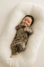 Load image into Gallery viewer, Bamboo Zip Pajamas | Faded Brown Checkerboard: 12-18 Months
