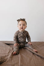 Load image into Gallery viewer, Bamboo Zip Pajamas | Faded Brown Checkerboard: 12-18 Months
