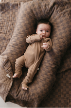 Load image into Gallery viewer, Bamboo Zip Pajamas | Ribbed Milk Chocolate: 12-18 Months
