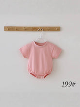 Load image into Gallery viewer, Summer Short Sleeve Triangle Romper for Babies Cotton Casual Unisex: 77# Dark Gray / 6-12M
