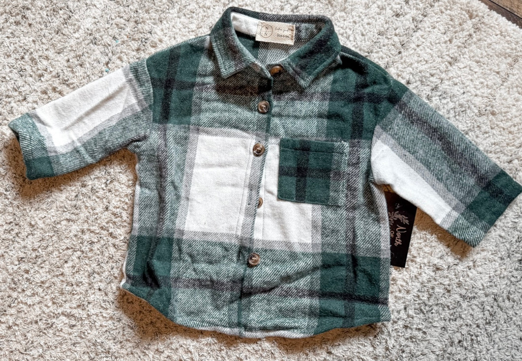Green & White Flannel