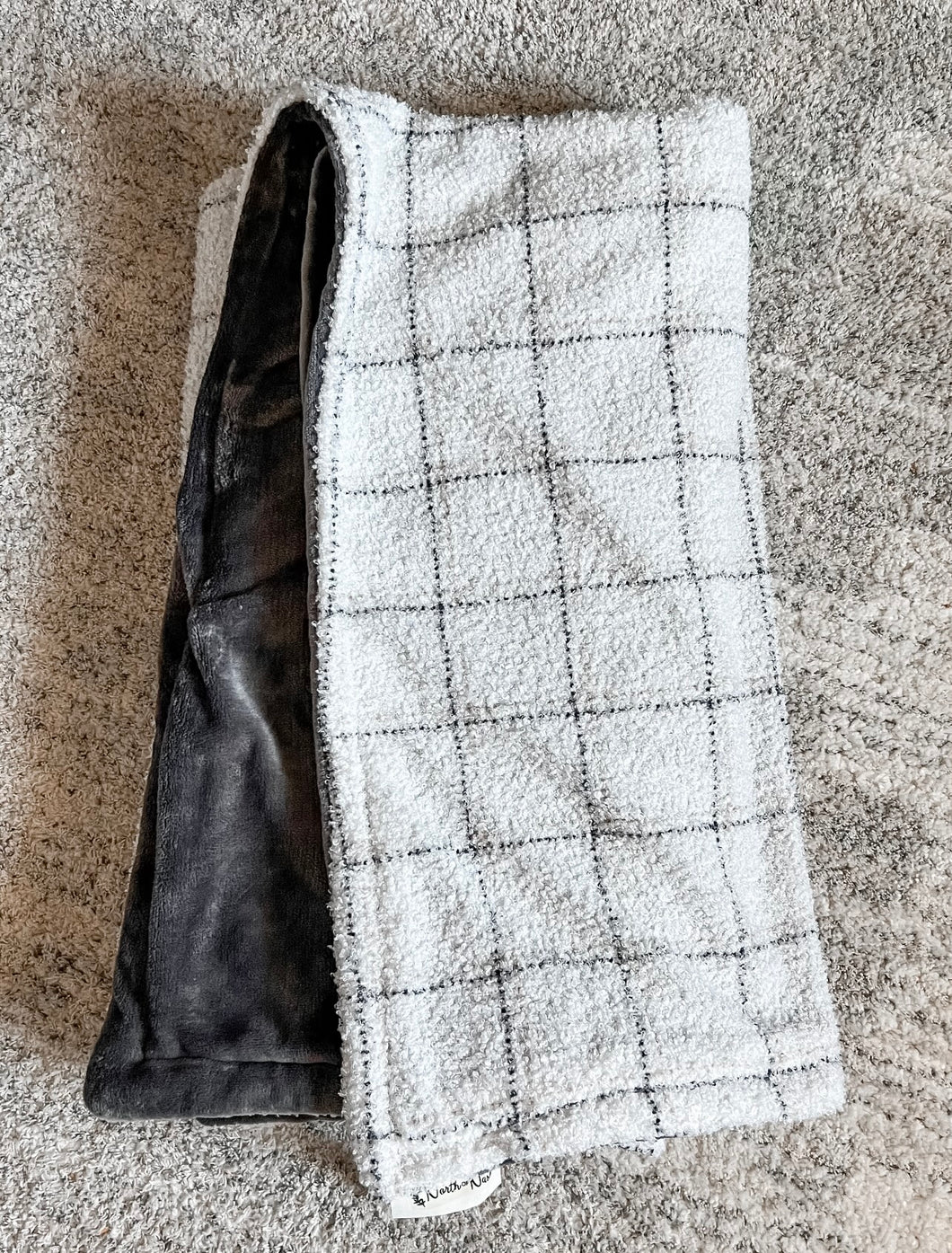 Cream and Charcoal Check Blanket