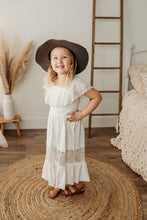 Load image into Gallery viewer, Lace Flutter Maxi Dress - White
