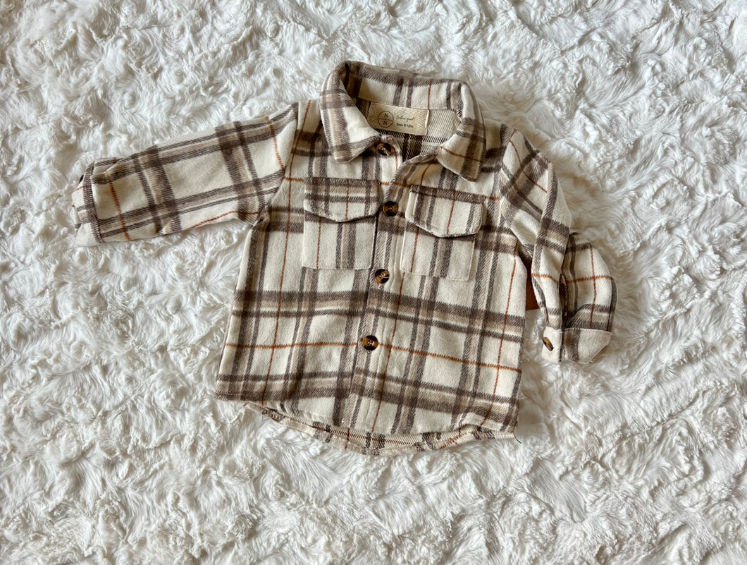 Cream & Brown Flannel