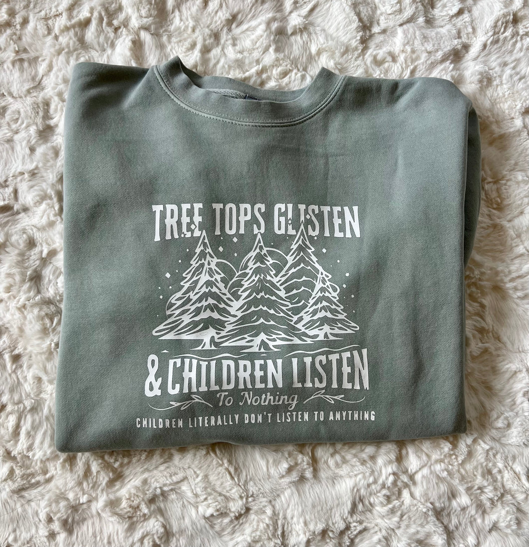 Tree Tops Glisten Crew - Adult