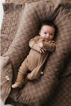 Load image into Gallery viewer, Bamboo Zip Pajamas | Ribbed Milk Chocolate: 3-6 Months
