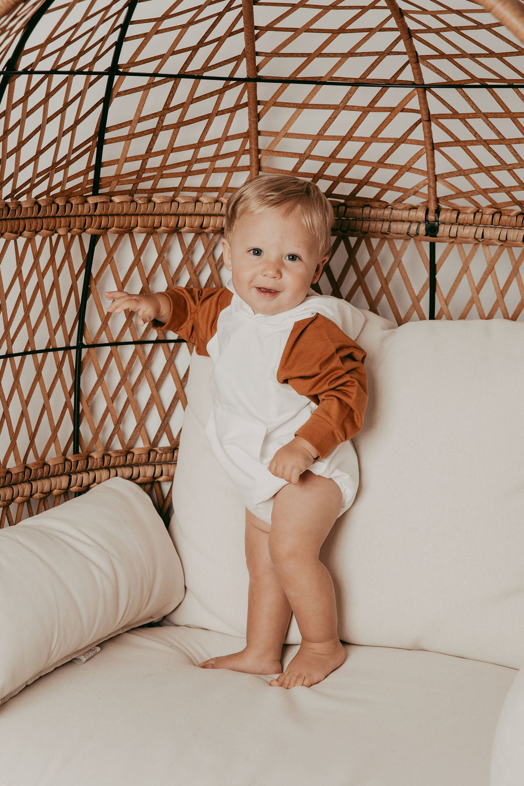 Rust Sleeve Hooded Romper