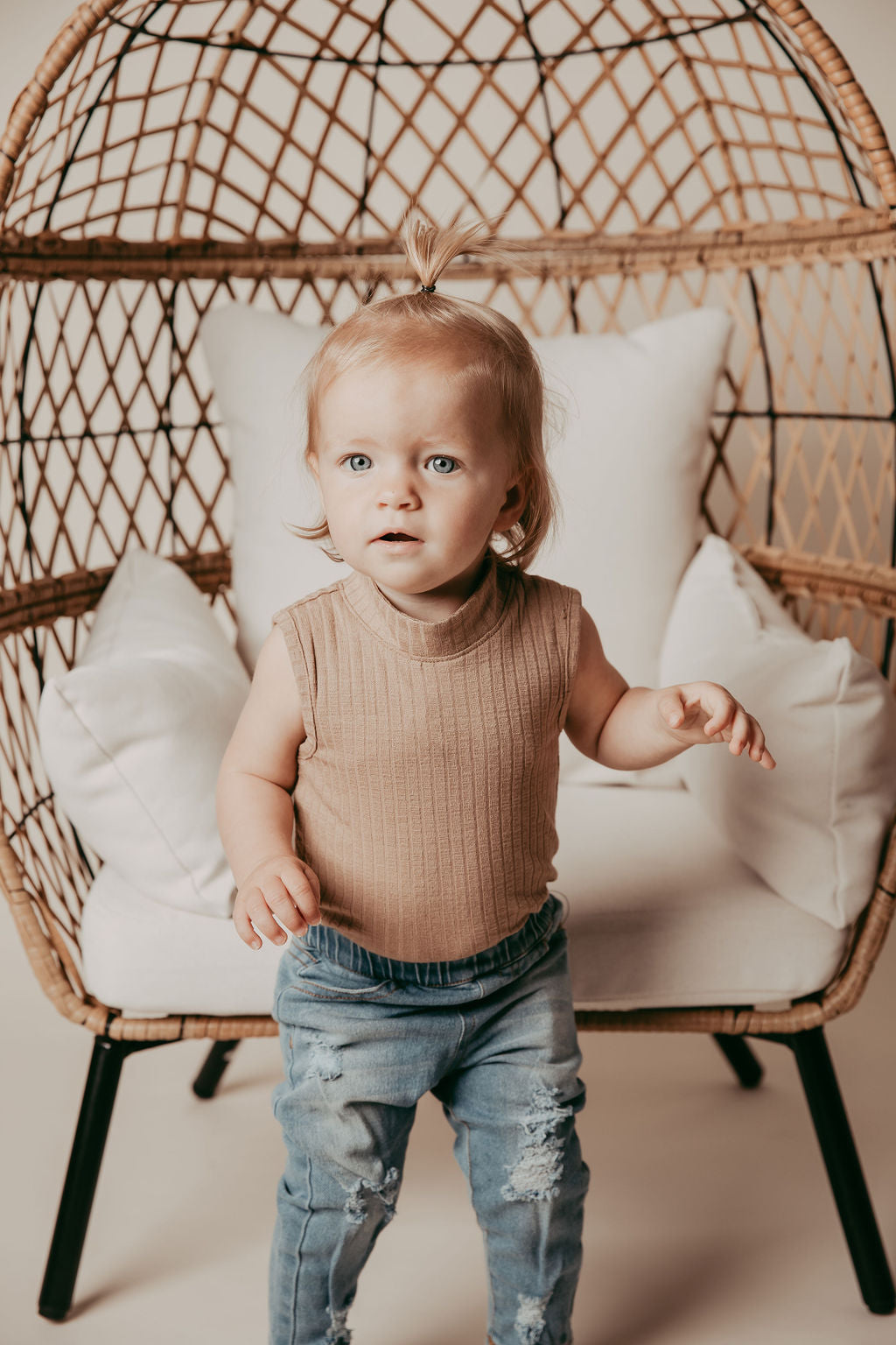 Tan Ribbed Leotard