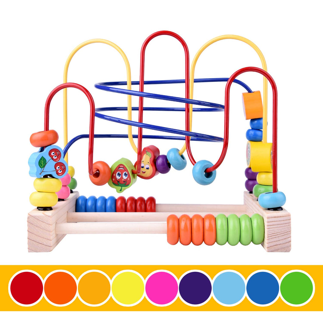 Wooden Toy Beads Maze Roller Coaster