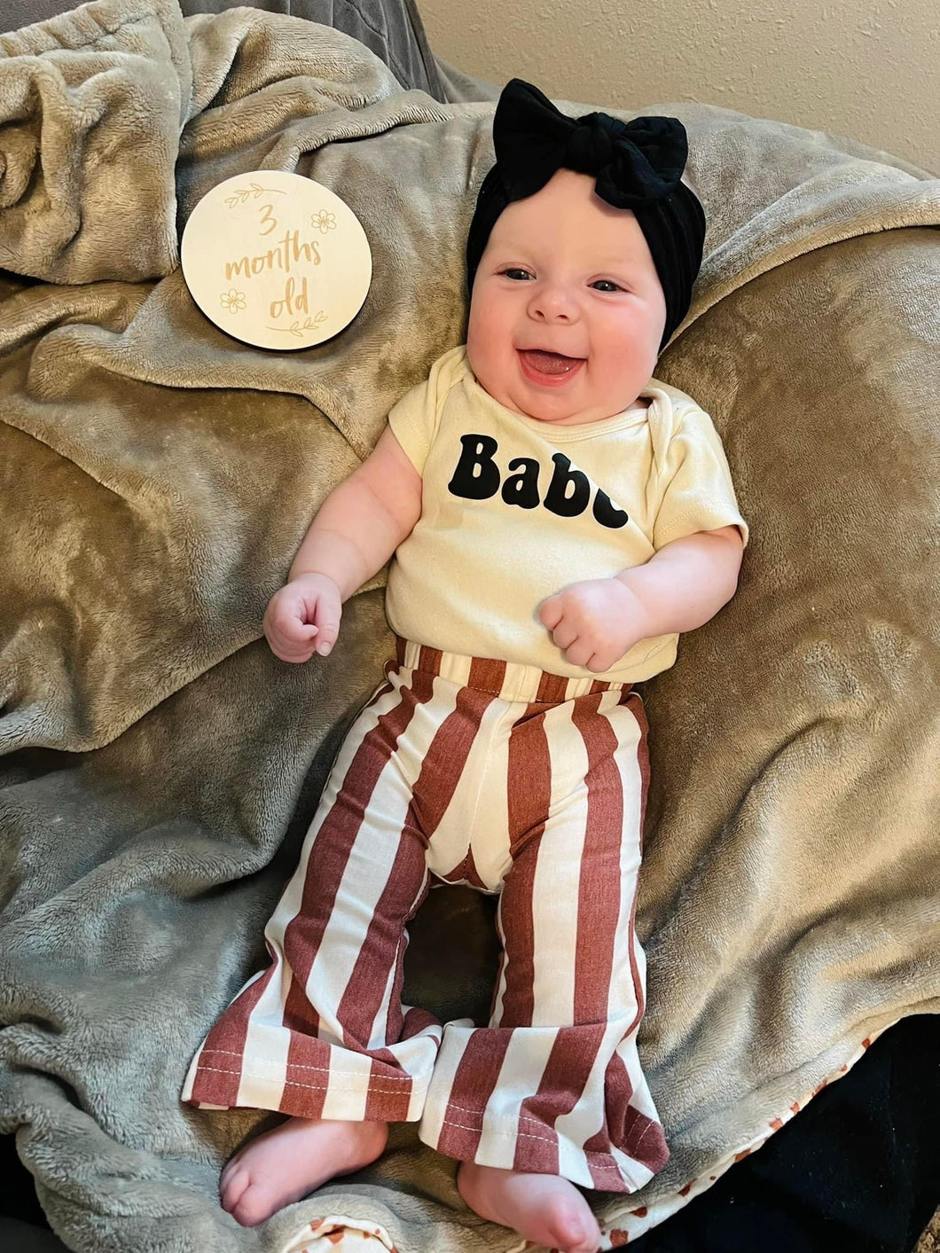 Boho Bell Bottoms - Brick Red Stripes