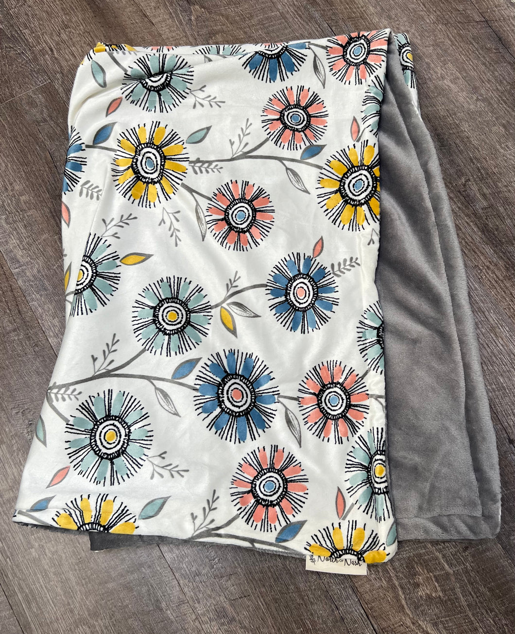 Gray Flower Blanket