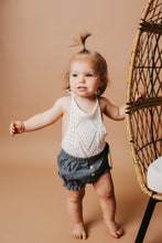 Load image into Gallery viewer, Crochet Halter Onesie - White
