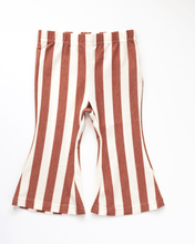 Load image into Gallery viewer, Boho Bell Bottoms - Brick Red Stripes
