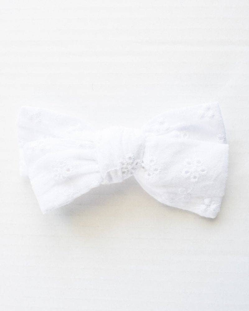 White Lace Clip Bow