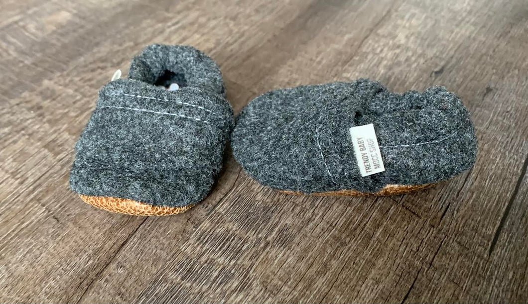 Charcoal Felt Moccasins