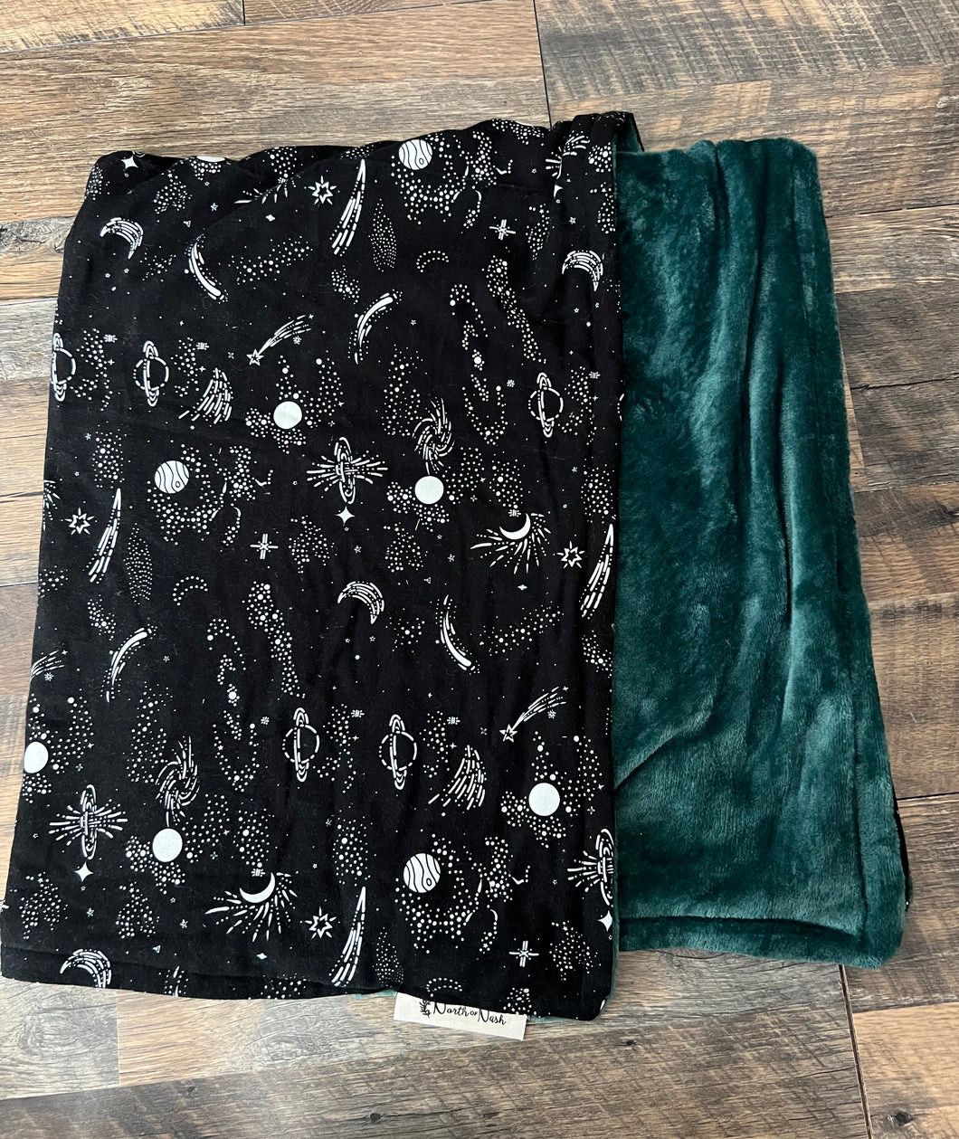 Black and Green Space Blanket