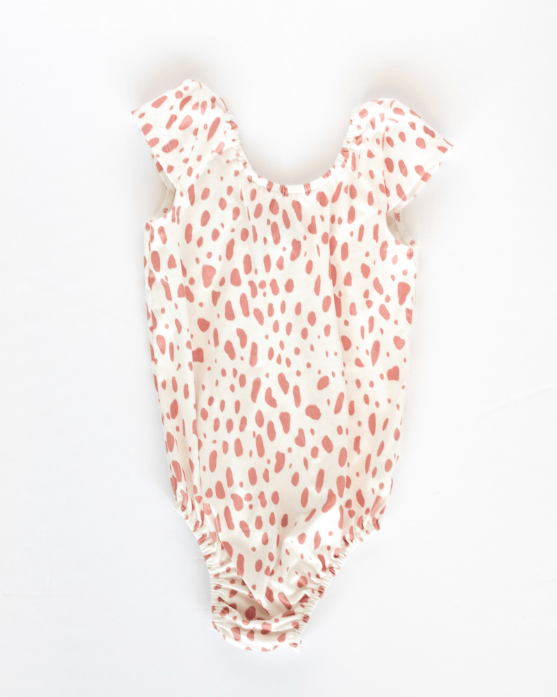 White & Pink Spots Leotard